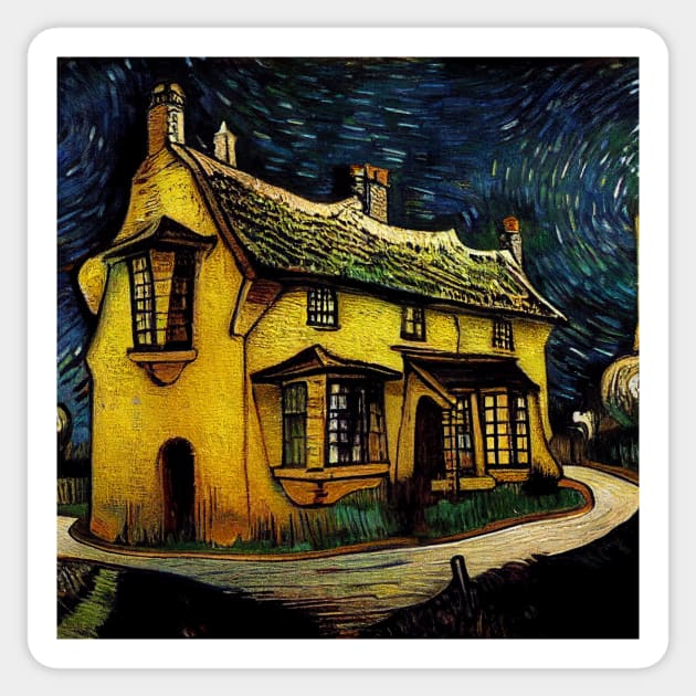 Starry Night Over Godric's Hollow Sticker by Grassroots Green